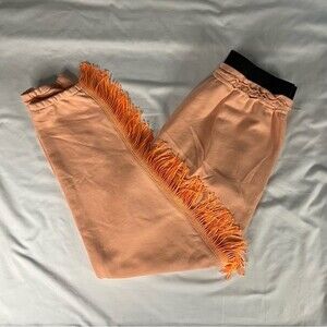 Koral Pompano Orange Size S Station Sweatpant Gym Fringe Dance Lounge Maximalism
